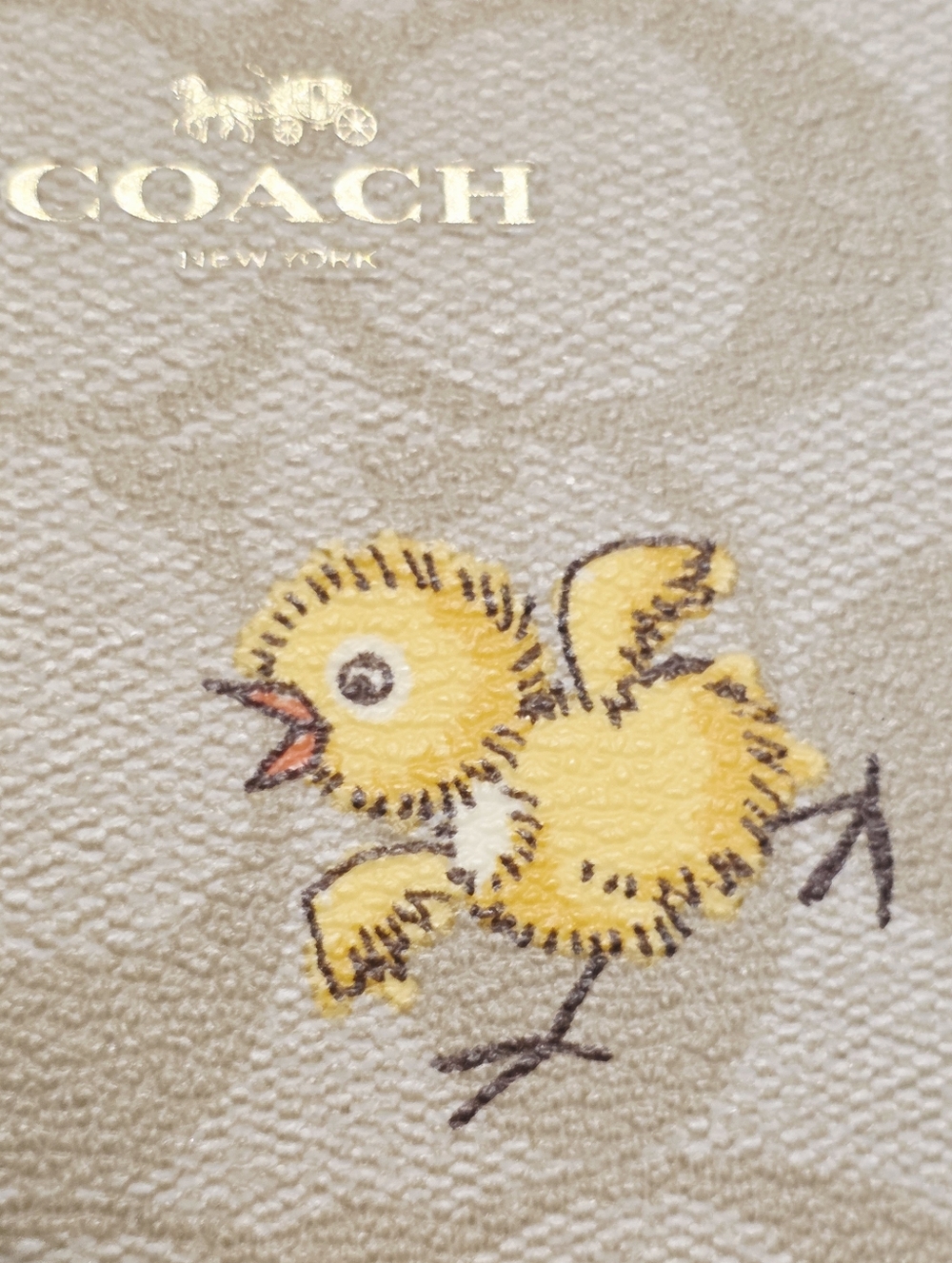 NEW Coach Chicks Wristlet Signature Monogram Card ID holder CC432 Chickens Khaki - Picture 8 of 15